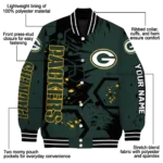 customized green bay packers hexagon cluster green black varsity jacket best selling.webp