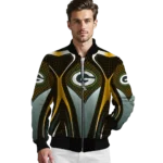 customized green bay packers mesh chest yellow crocs black bomber jacket best selling