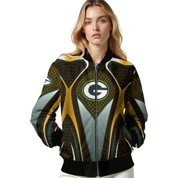 customized green bay packers mesh chest yellow crocs black bomber jacket latest model