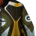 customized green bay packers mesh chest yellow crocs black bomber jacket best selling