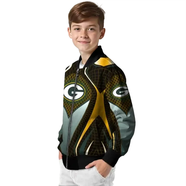 customized green bay packers mesh chest yellow crocs black bomber jacket trendy