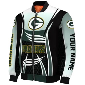 customized green bay packers mesh effect green black bomber jacket best selling