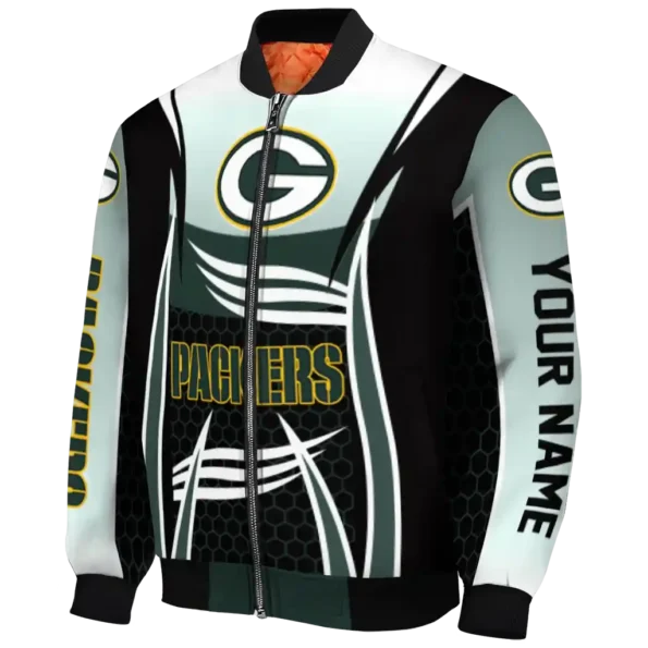 customized green bay packers mesh effect green black bomber jacket best selling