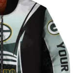 customized green bay packers mesh effect green black bomber jacket best selling