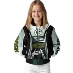 customized green bay packers mesh effect green black bomber jacket best selling