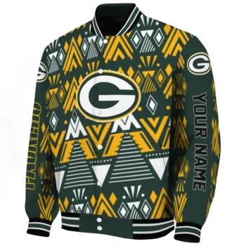 customized green bay packers pyramid shapes green varsity jacket best selling.webp