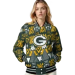 customized green bay packers pyramid shapes green varsity jacket best selling.webp