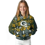 customized green bay packers pyramid shapes green varsity jacket best selling.webp