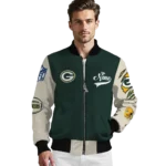 customized green bay packers razorback outline green nude bomber jacket best selling