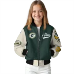 customized green bay packers razorback outline green nude bomber jacket best selling