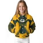 customized green bay packers spider mark green yellow crocs varsity jacket best selling.webp