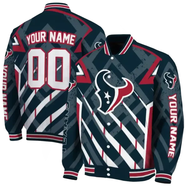 customized houston texans chevron angles blue varsity jacket fashion forward.webp