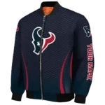 customized houston texans chevron arrow blue bomber jacket best selling
