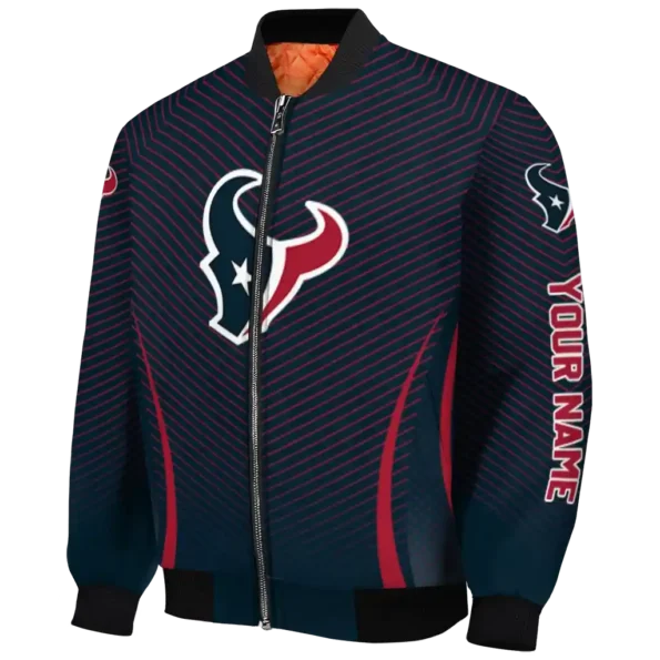 customized houston texans chevron arrow blue bomber jacket best selling
