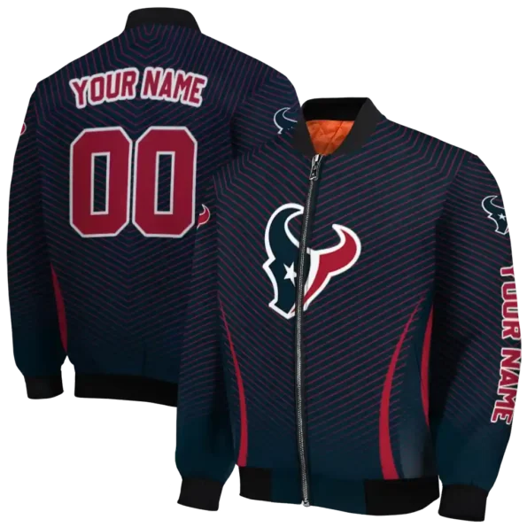 customized houston texans chevron arrow blue bomber jacket fashion forward