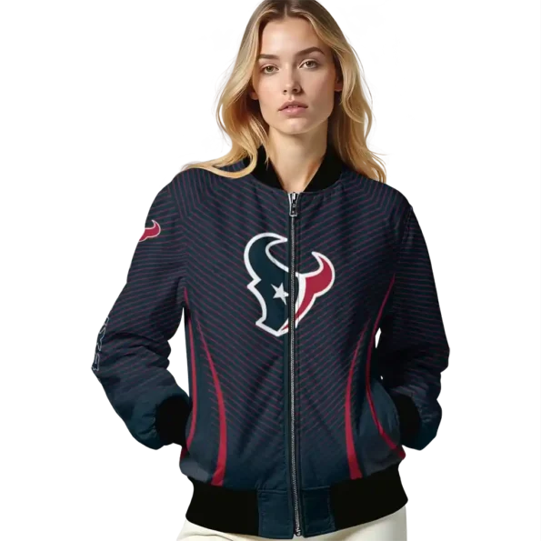 customized houston texans chevron arrow blue bomber jacket latest model