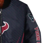 customized houston texans chevron arrow blue bomber jacket best selling