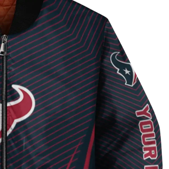 customized houston texans chevron arrow blue bomber jacket premium grade