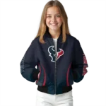 customized houston texans chevron arrow blue bomber jacket best selling