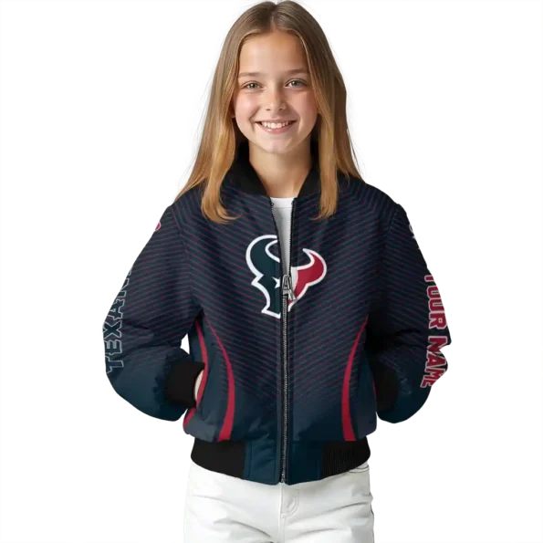 customized houston texans chevron arrow blue bomber jacket top rated