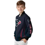 customized houston texans chevron arrow blue bomber jacket best selling