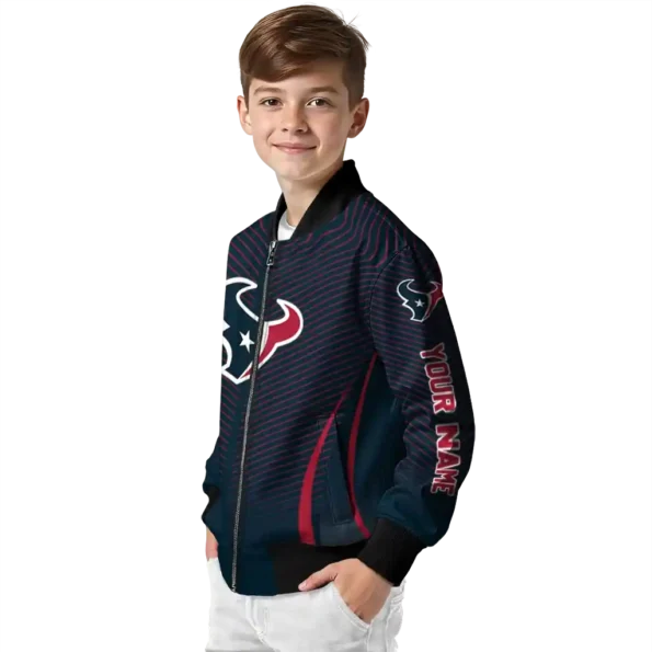 customized houston texans chevron arrow blue bomber jacket trendy