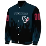 customized houston texans flame border blue black varsity jacket best selling.webp
