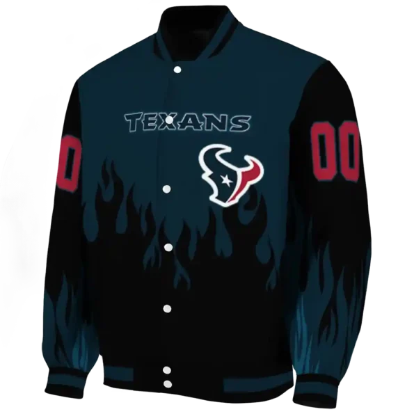 customized houston texans flame border blue black varsity jacket best selling.webp