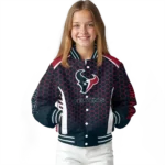 customized houston texans hexagon grid blue varsity jacket best selling.webp