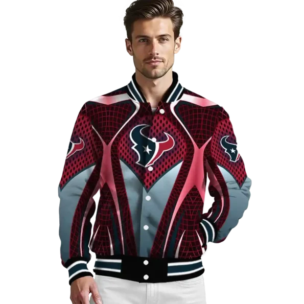 customized houston texans mesh chest red crocs black varsity jacket high quality.webp