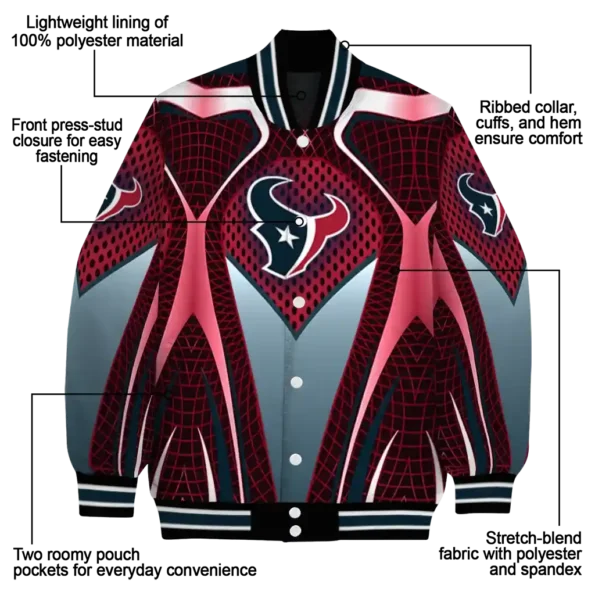 customized houston texans mesh chest red crocs black varsity jacket new arrival.webp