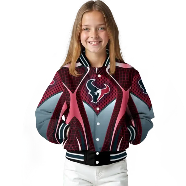 customized houston texans mesh chest red crocs black varsity jacket top rated.webp