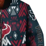 customized houston texans pyramid shapes blue bomber jacket best selling