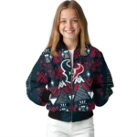 customized houston texans pyramid shapes blue bomber jacket best selling
