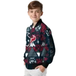 customized houston texans pyramid shapes blue bomber jacket best selling