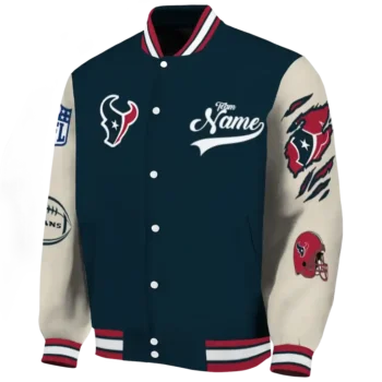 customized houston texans razorback outline blue nude varsity jacket best selling.webp