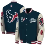 customized houston texans razorback outline blue nude varsity jacket best selling.webp