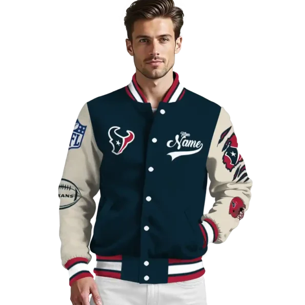 customized houston texans razorback outline blue nude varsity jacket high quality.webp
