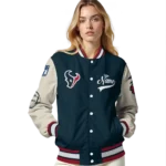 customized houston texans razorback outline blue nude varsity jacket best selling.webp