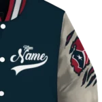 customized houston texans razorback outline blue nude varsity jacket best selling.webp