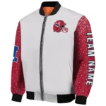 customized houston texans speckled arms blue gray bomber jacket best selling