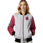 customized houston texans speckled arms blue gray bomber jacket best selling