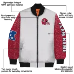 customized houston texans speckled arms blue gray bomber jacket best selling