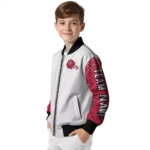 customized houston texans speckled arms blue gray bomber jacket best selling