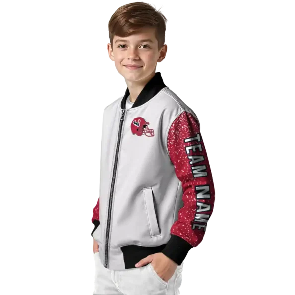customized houston texans speckled arms blue gray bomber jacket trendy