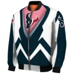 customized houston texans v stripes blue white bomber jacket best selling