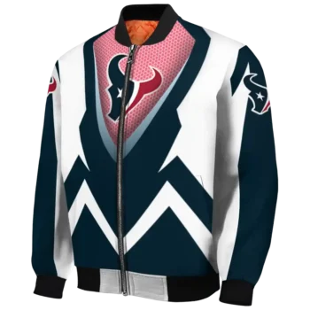 customized houston texans v stripes blue white bomber jacket best selling