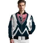 customized houston texans v stripes blue white bomber jacket best selling
