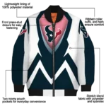 customized houston texans v stripes blue white bomber jacket best selling
