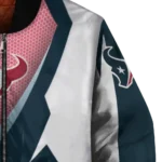 customized houston texans v stripes blue white bomber jacket best selling